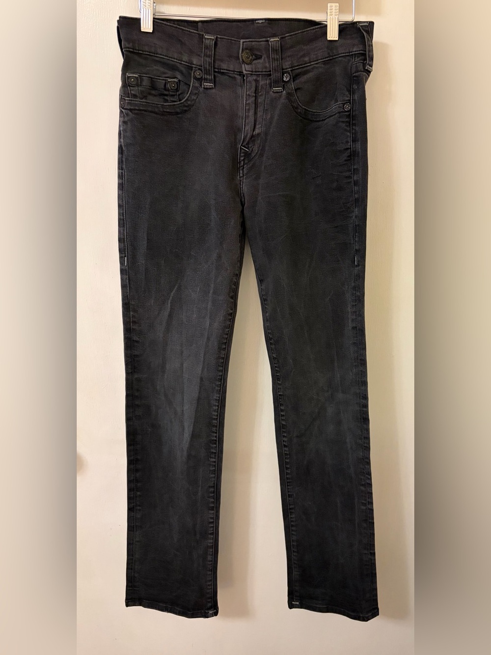 True Religion Women’s Relaxed Straight Black Denim
